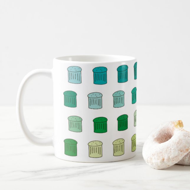 Panettone Mug - Blue / Green (With Donut)