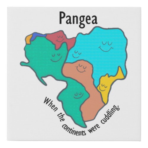 Pangea Continents Cuddling Multicolor Faux Canvas Print