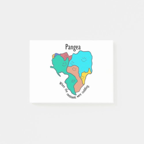 Pangea Continents Cuddling Multicolor Post_it Notes