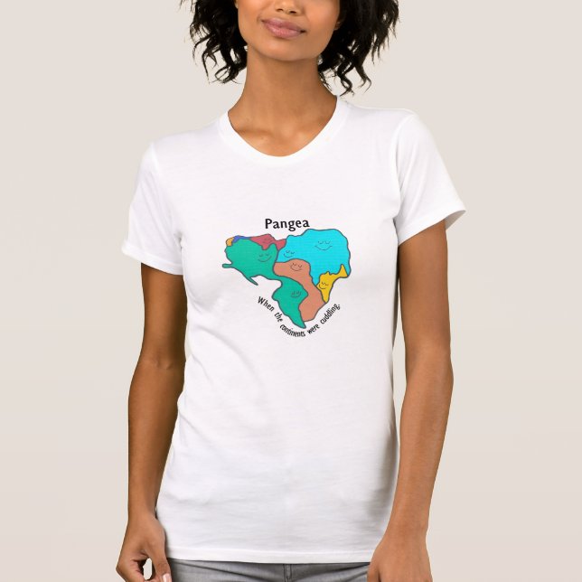 Pangea Continents Cuddling Multicolor T-Shirt (Front)