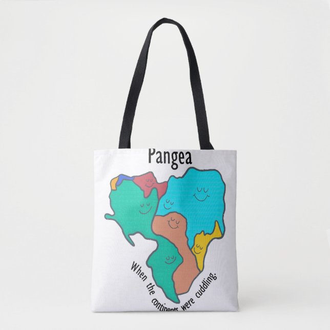 Pangea Continents Cuddling Multicolor Tote Bag (Front)