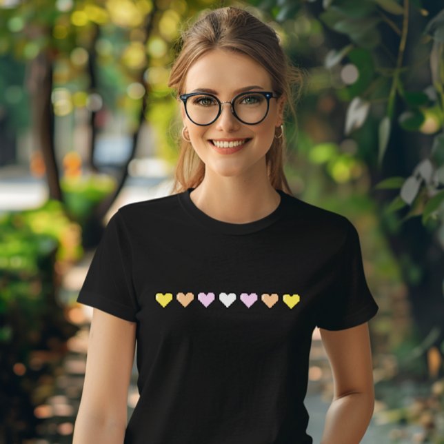 Pangender Flag Pixel Heart T-Shirt (Creator Uploaded)