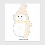Pangender Pride Snowman Snowperson Flag Sticker<br><div class="desc">Celebrate the cozy winter season with this adorable snowperson dressed in the Pangender Pride flag colors of yellow, light red pink, pastel violet, and white. Regardless of how you celebrate — Christmas, Hanukkah, Kwaanza, winter solstice, or just the beauty of the snow — may this sweet smile remind you to...</div>