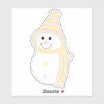 Pangender Pride Snowman Snowperson Flag Sticker<br><div class="desc">Celebrate the cozy winter season with this adorable snowperson dressed in the Pangender Pride flag colors of yellow, light red pink, pastel violet, and white. Regardless of how you celebrate — Christmas, Hanukkah, Kwaanza, winter solstice, or just the beauty of the snow — may this sweet smile remind you to...</div>