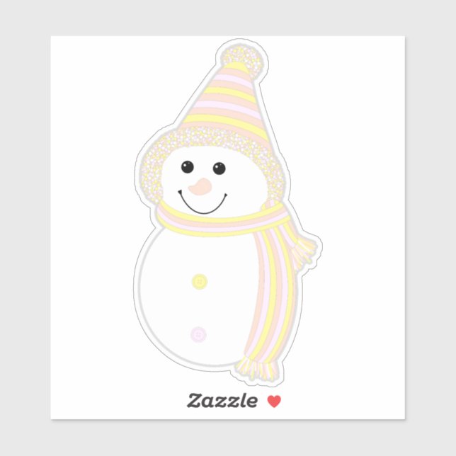 Pangender Pride Snowman Snowperson Flag Sticker (Sheet)