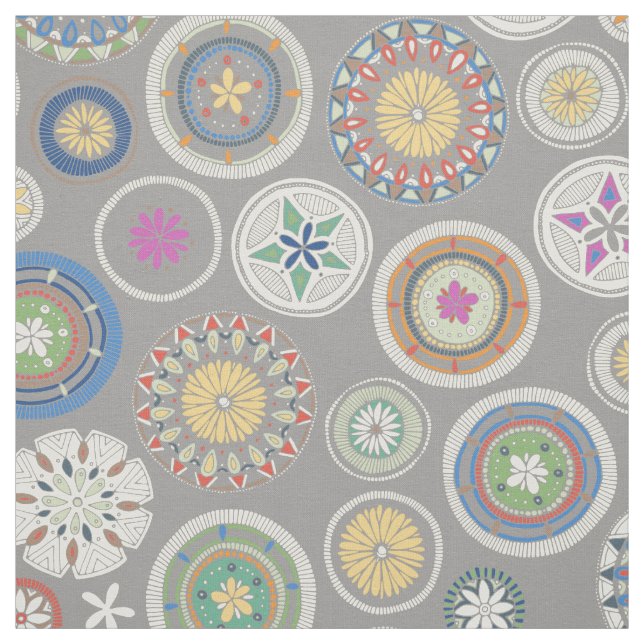 pango mandala pewter fabric (Swatch)