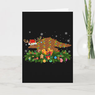 Pangolin Animal Lover Reindeer Santa Hat Pangolin  Card