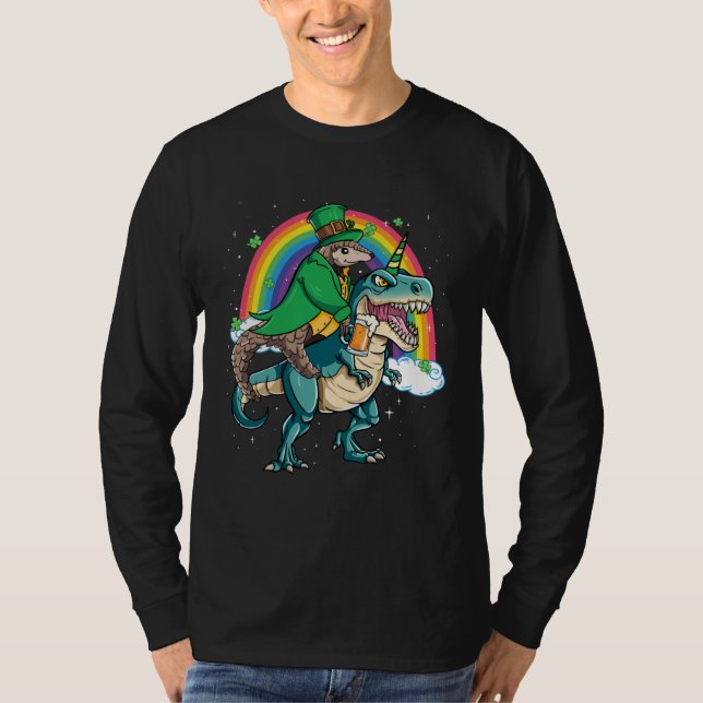 Pangolin Beer Dino Rex Horn Rainbow T-Shirt (Front)