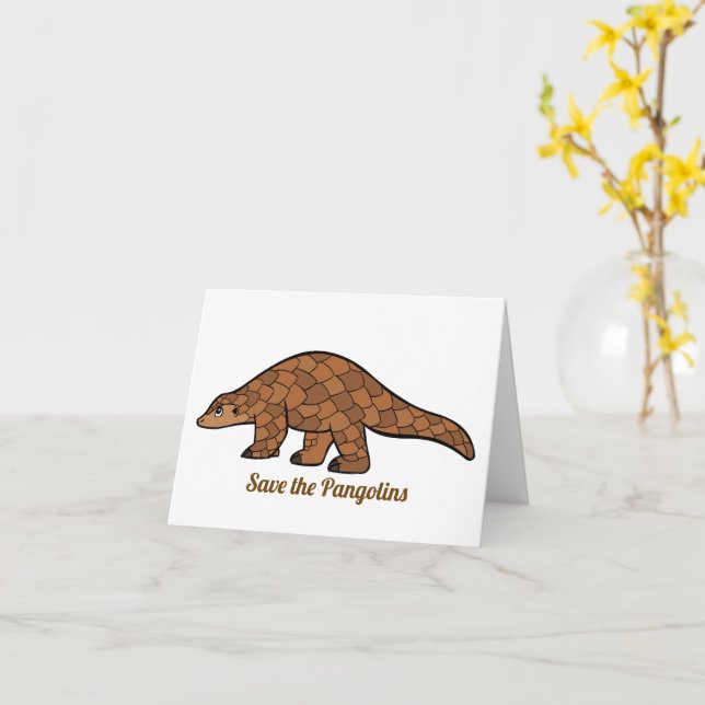 Pangolin Card (Yellow Flower)