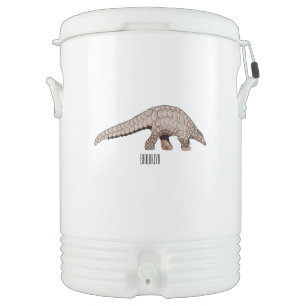 Pangolin cartoon illustration beverage cooler