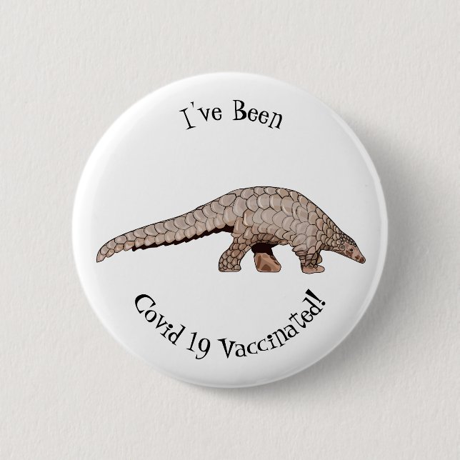 Pangolin cartoon illustration button (Front)