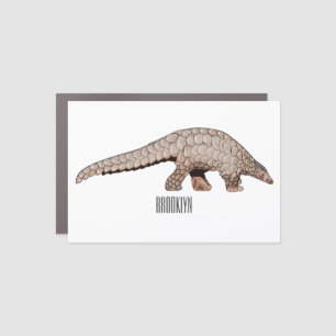 Pangolin cartoon illustration car magnet