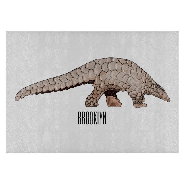 Pangolin cartoon illustration cutting board (Front)