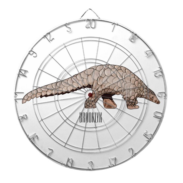 Pangolin cartoon illustration dart board (Front)