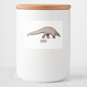 Pangolin cartoon illustration food label
