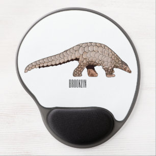 Pangolin cartoon illustration gel mouse pad