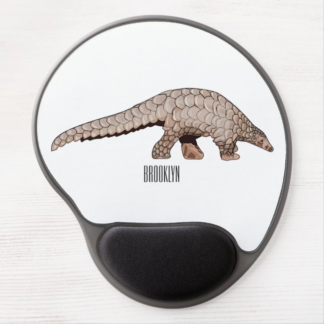 Pangolin cartoon illustration gel mouse pad (Front)