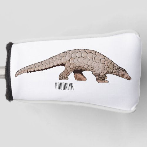 Pangolin cartoon illustration golf head cover