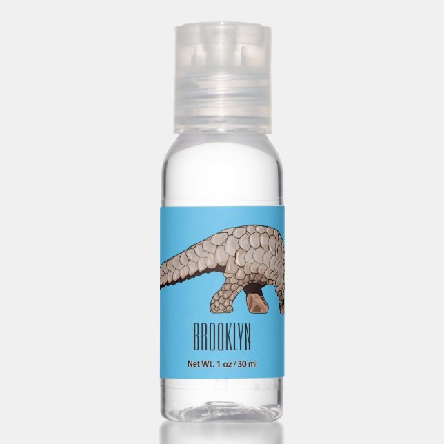 Pangolin cartoon illustration  hand sanitizer (Front)