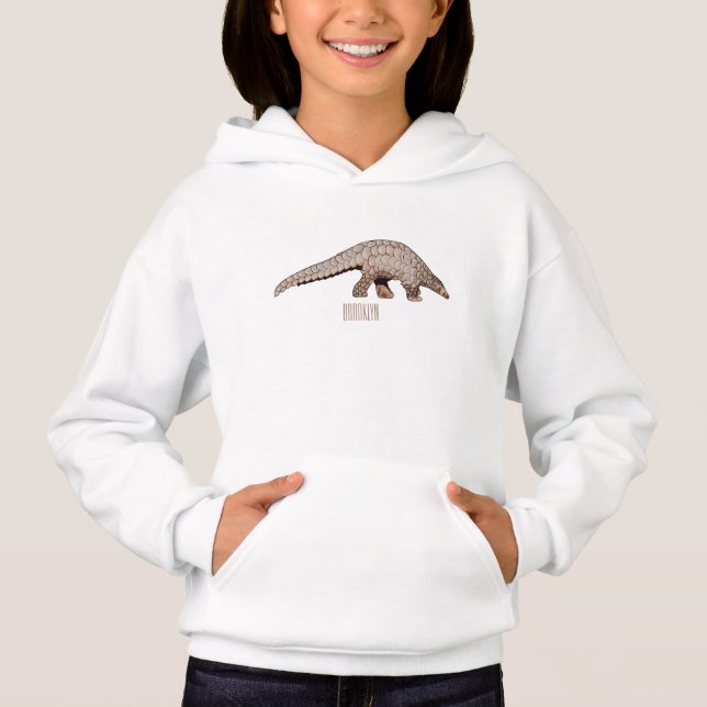 Pangolin cartoon illustration hoodie (Front)