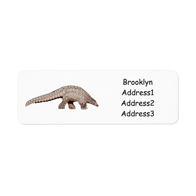 Pangolin cartoon illustration label (Front)