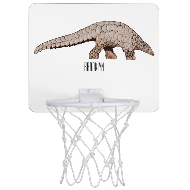 Pangolin cartoon illustration mini basketball hoop (Front)