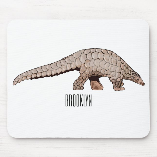 Pangolin cartoon illustration mouse pad (Front)