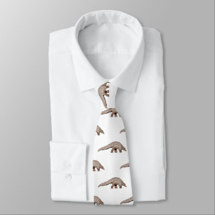 Pangolin cartoon illustration neck tie