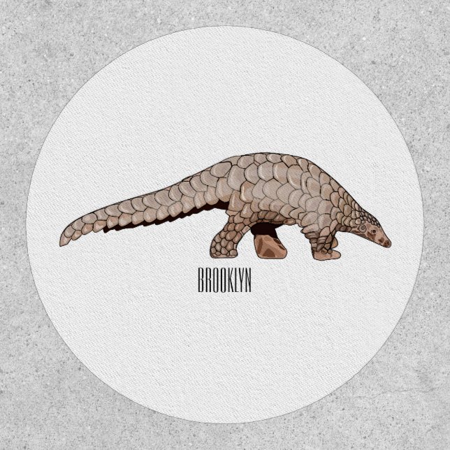 Pangolin cartoon illustration patch (Front)