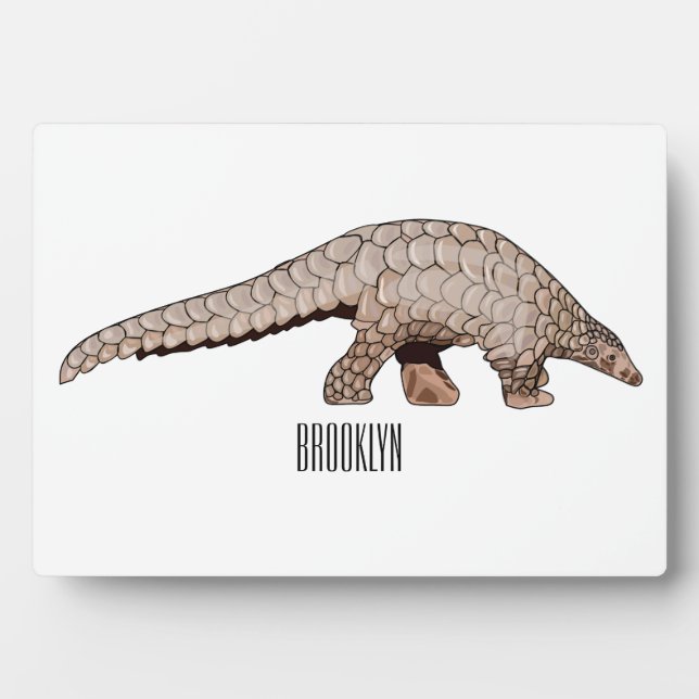 Pangolin cartoon illustration plaque (Front)