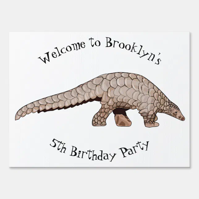 Pangolin Sign Pangolin cartoon illustration sign | Zazzle