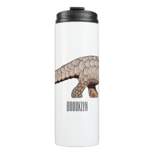Pangolin cartoon illustration thermal tumbler