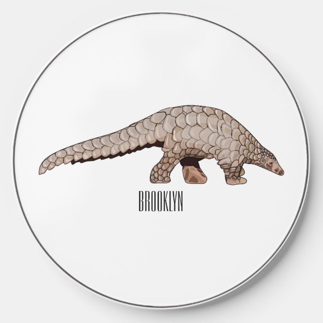 Pangolin cartoon illustration wireless charger  (Front)