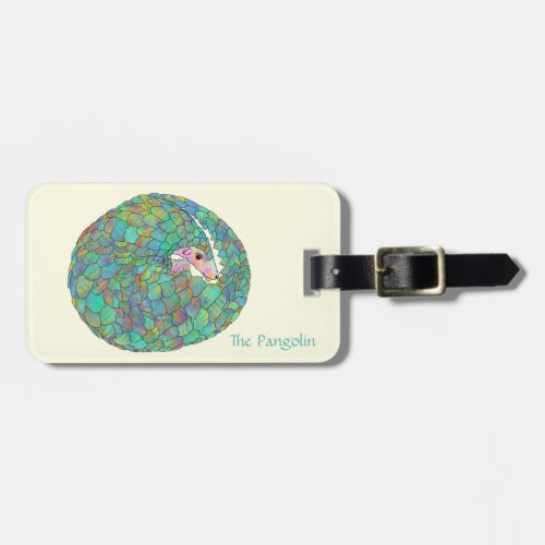 Pangolin Colorful Endangered Animal Rights Art Luggage Tag