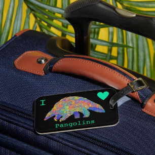 Pangolin Cute Colorful Endangered Animal Luggage Tag