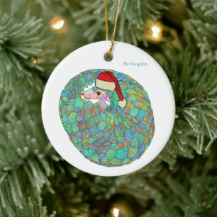 Pangolin Cute Endangered animal Ceramic Ornament