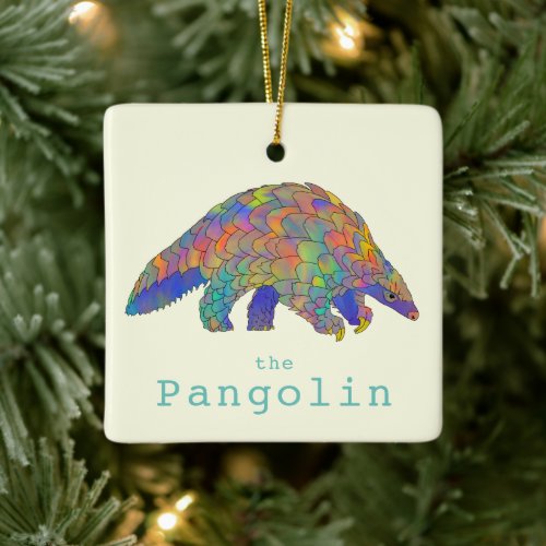 Pangolin Cute Endangered animal Ceramic Ornament