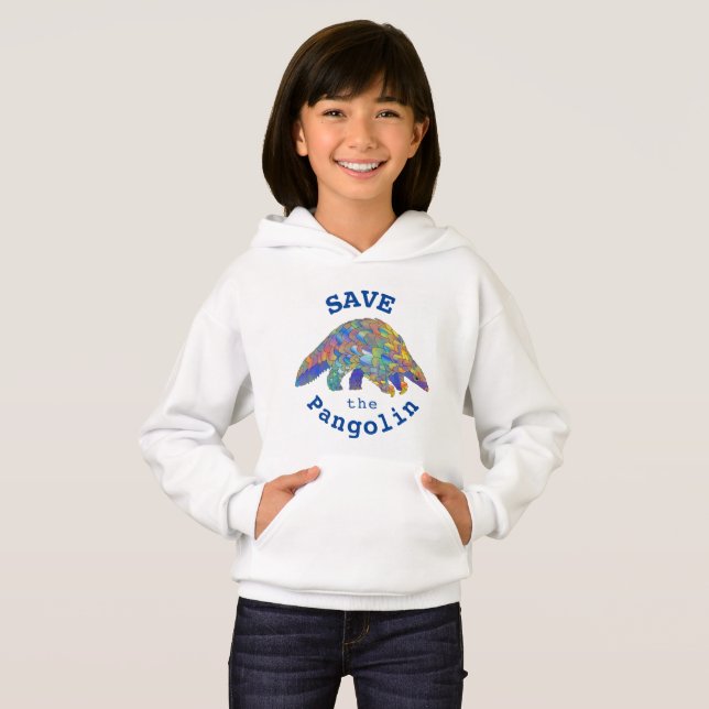 Pangolin Cute Endangered Species Animal Activism Hoodie (Front Full)