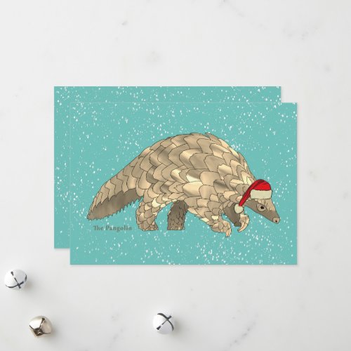 Pangolin Cute Xmas Endangered Species Holiday Card