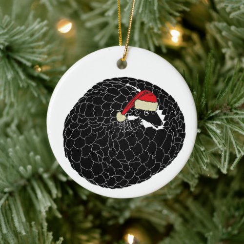 Pangolin Endangered Animal black and white Ceramic Ornament