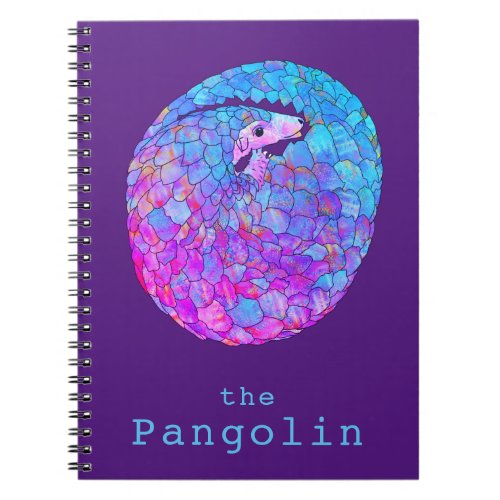 Pangolin Endangered Animal Psychedelic Purple Art  Notebook