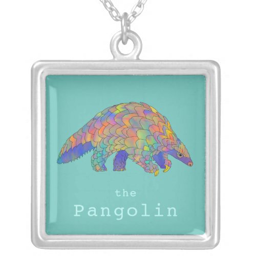 Pangolin Endangered Animal Rights Green Activism  Silver Plated Necklace