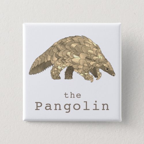 Pangolin Endangered Species Animal Rights Activism Button