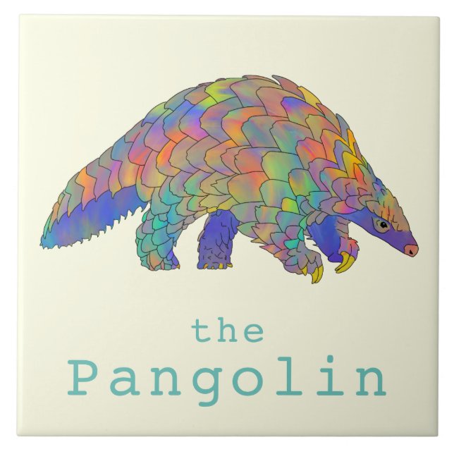 Pangolin Endangered Species Animal Rights Activism Ceramic Tile (Front)