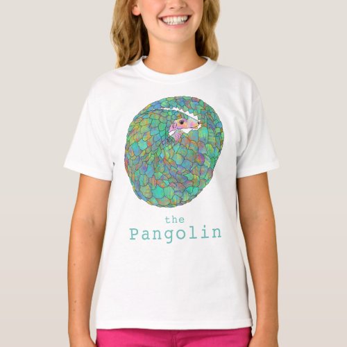 Pangolin Endangered Species Cute Animal Art Green T_Shirt
