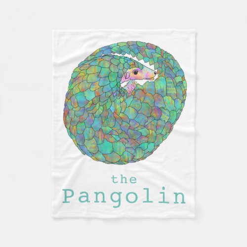 Pangolin Endangered Species Green Animal Art Fleece Blanket