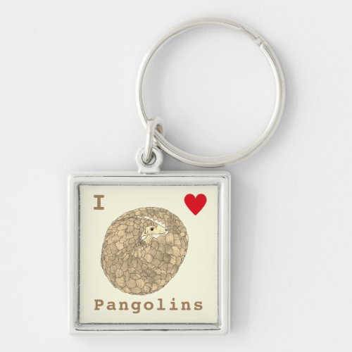 Pangolin Endangered Species  Keychain