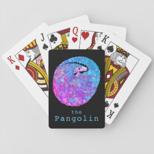 Pangolin Endangered Species Psychedelic Animal Art Playing Cards