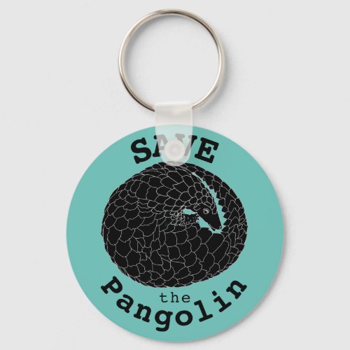 pangolin Endangered Species trafficked animal teal Keychain