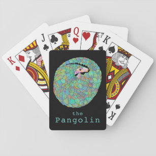 Pangolin Endangered Species Wildlife Animal Art Playing Cards